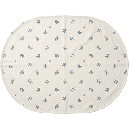 Wildpad Cotton Leaf Print Oval Tablecloth 150 × 220 cm Warm White - Product view