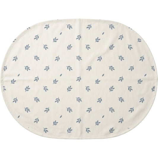 Wildpad Cotton Leaf Print Oval Tablecloth 150 × 220 cm Warm White - Product view