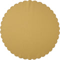 Wildpad Basket Weave Round Tablecloth 200 cm Muted Gold Scalloped Edge - Product view