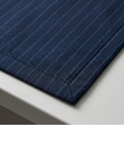 Wildpad Recycled Polyester Pinstripe Tablecloth 150 × 240 cm Midnight Blue - Detail view